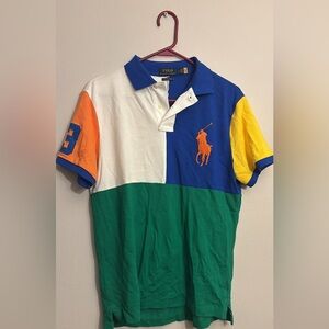 Ralph Lauren Colorblock Polo in Blue, Green, White, Orange & Yellow